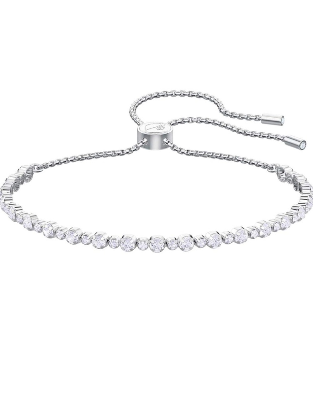 NEW Swarovski Matrix Tennis Bracelet, Mixed Round Clear Crystals Rhodium